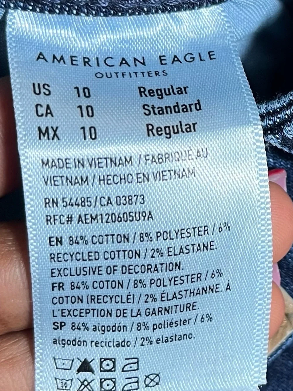 American Eagle Festival Flare Jeans Womens 10 Blue Med Wash High Rise Stretch